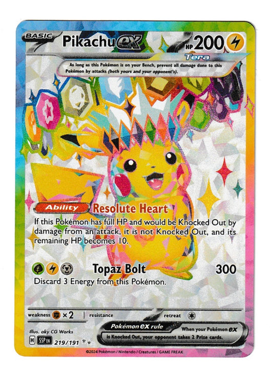 Pikachu ex #219 - SV08: Surging Sparks