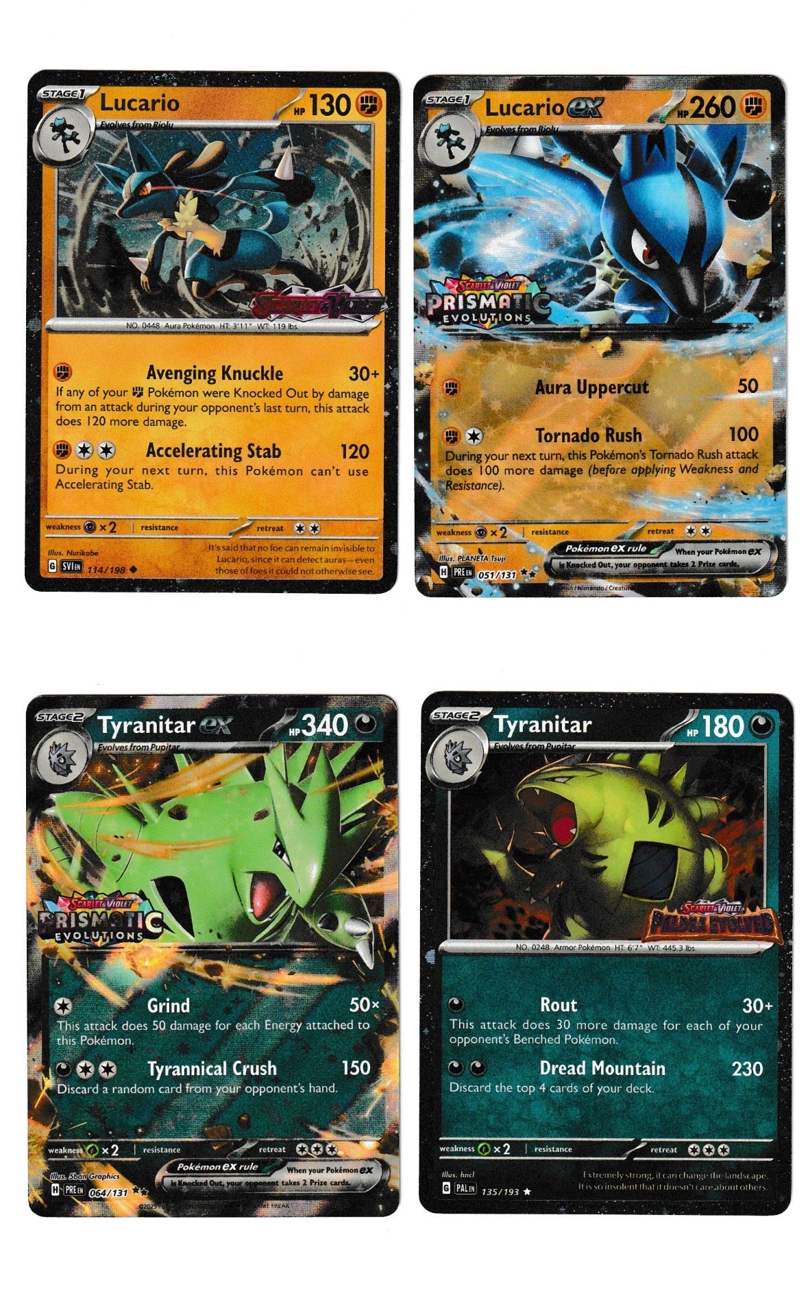 Lucario & Tyranitar Four Card Bundle!